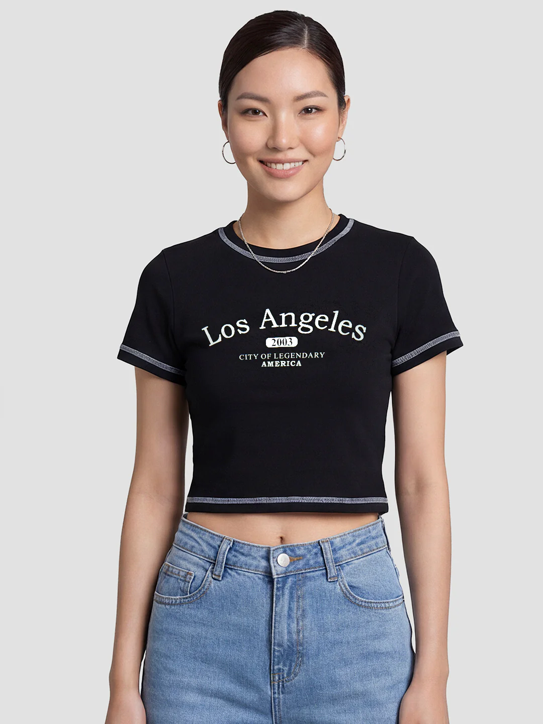 Women Black Genz Tees - Image 2