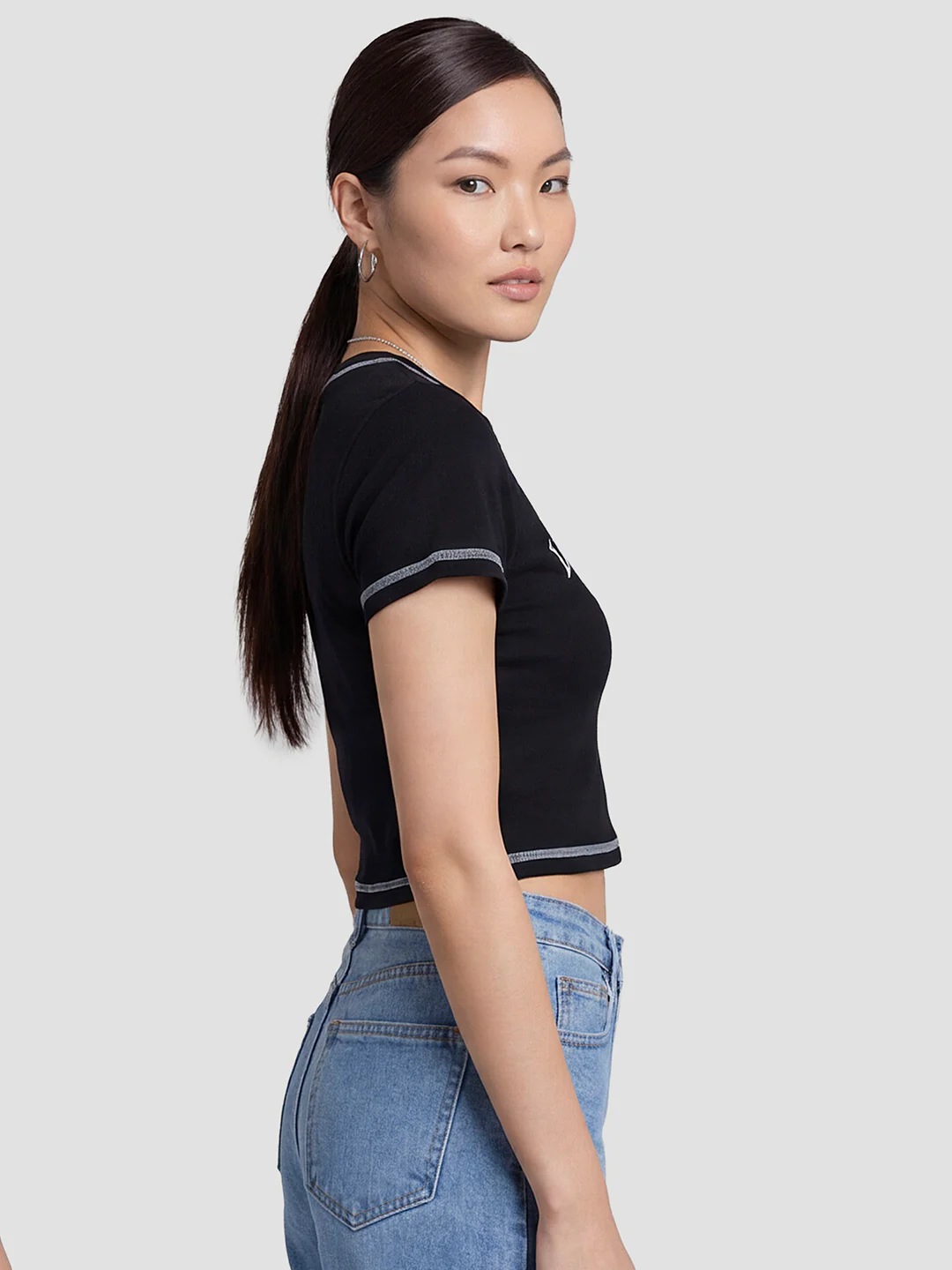 Women Black Genz Tees - Image 4