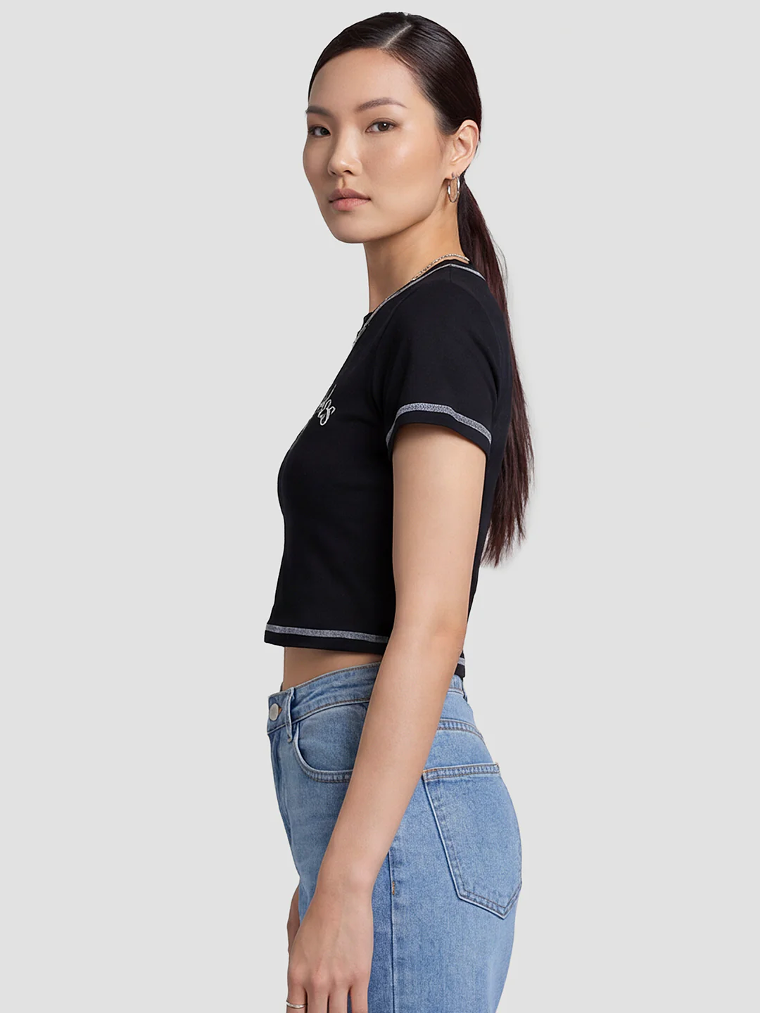 Women Black Genz Tees - Image 5