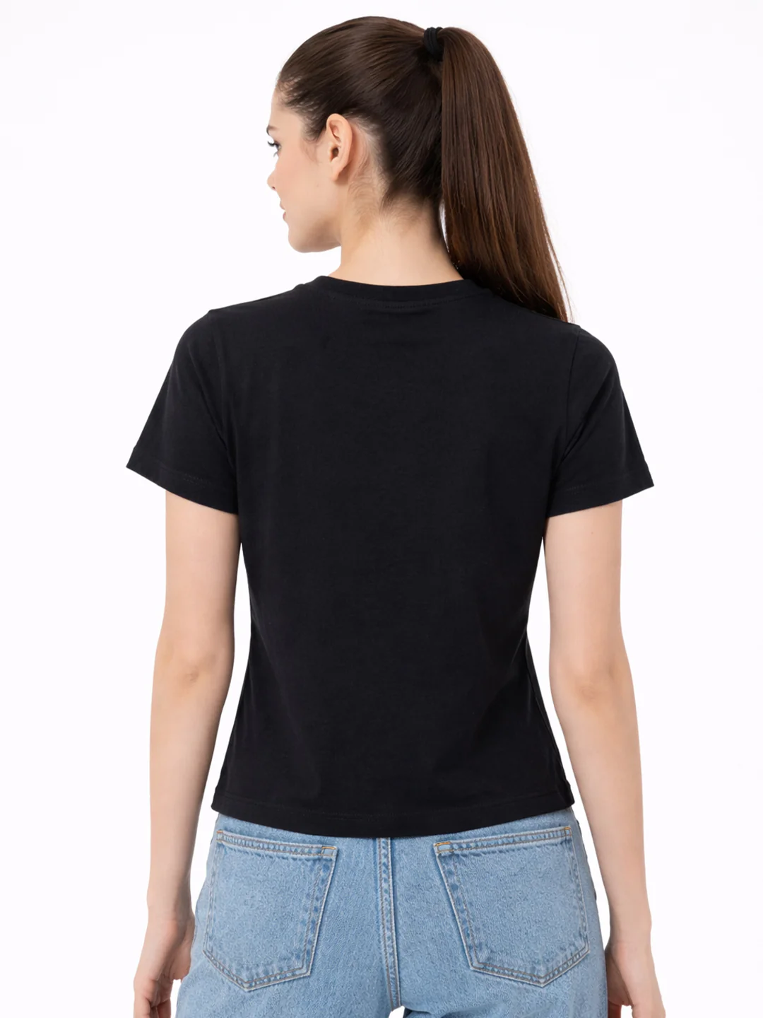 Women Black Graphic T-Shirt - Image 3
