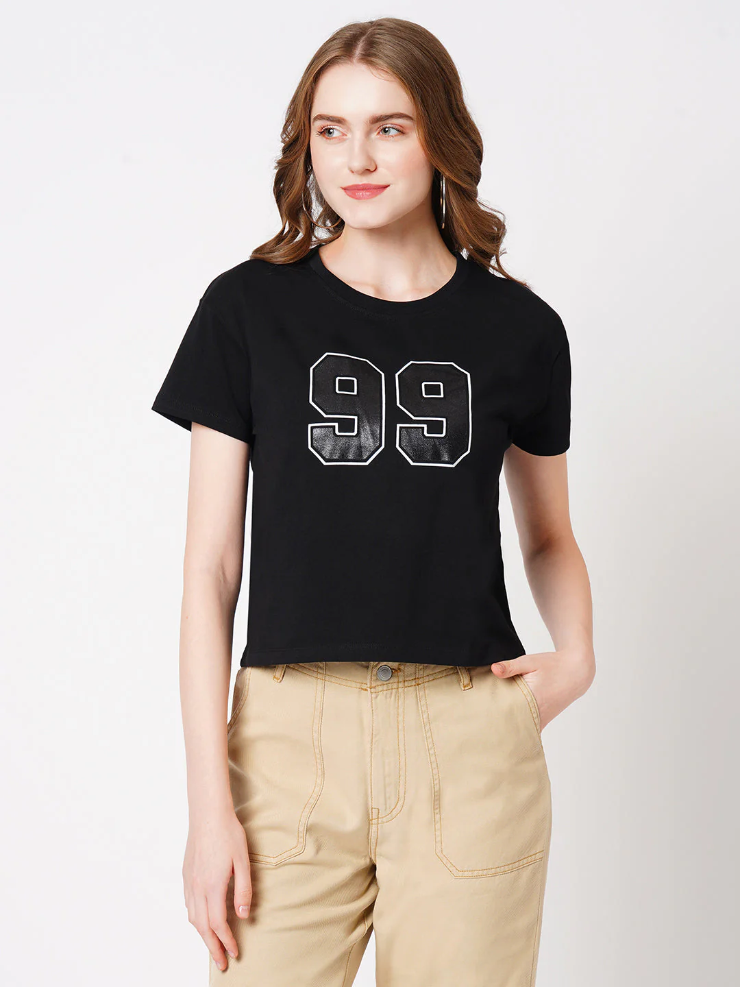 Women Black Graphic Tees
