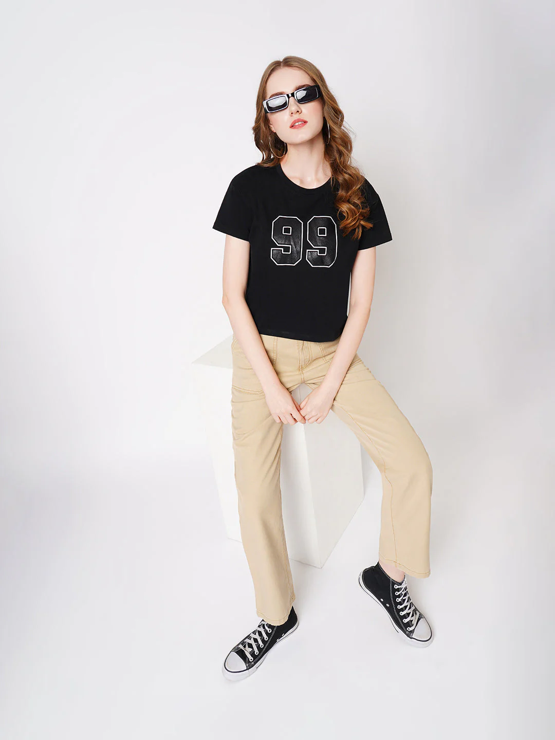 Women Black Graphic Tees - Image 4