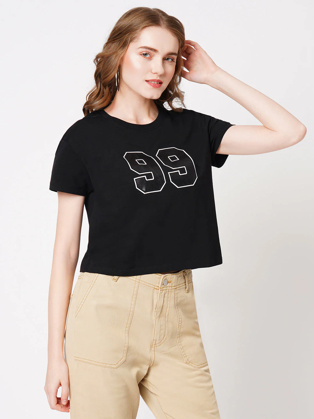 Women Black Graphic Tees - Image 5