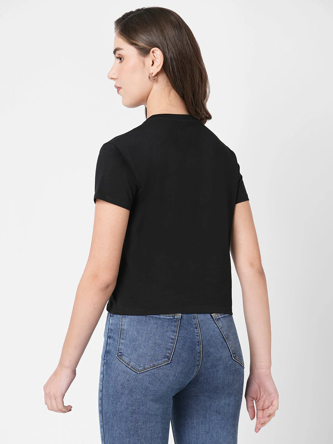 Women Black Graphic Tees - Image 3