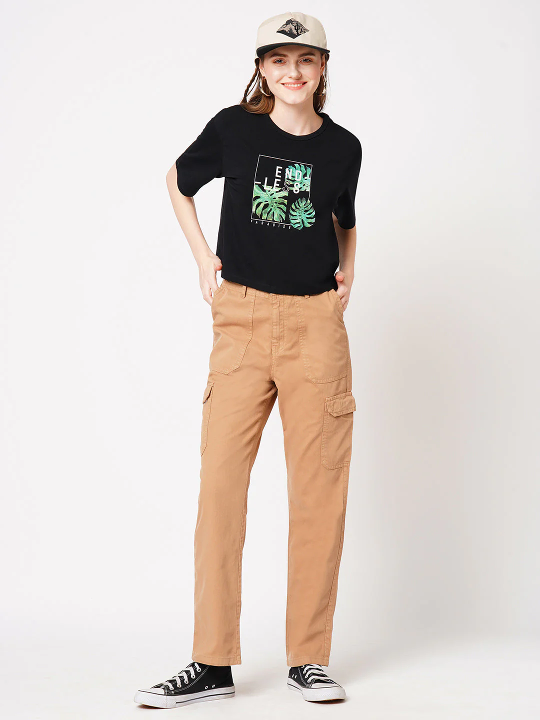 Women Black Graphic Tees - Image 2