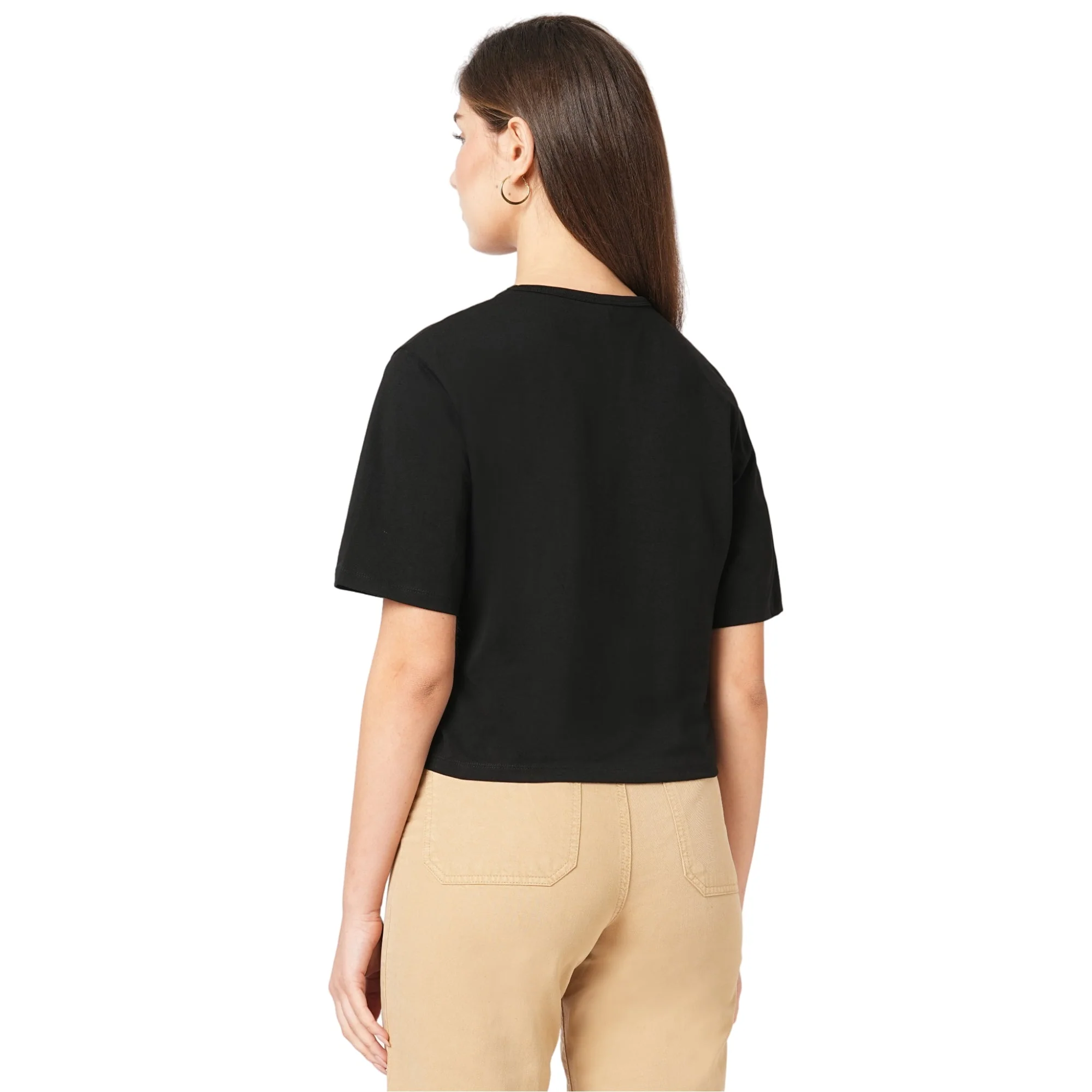 Women Black Graphic Tees - Image 3