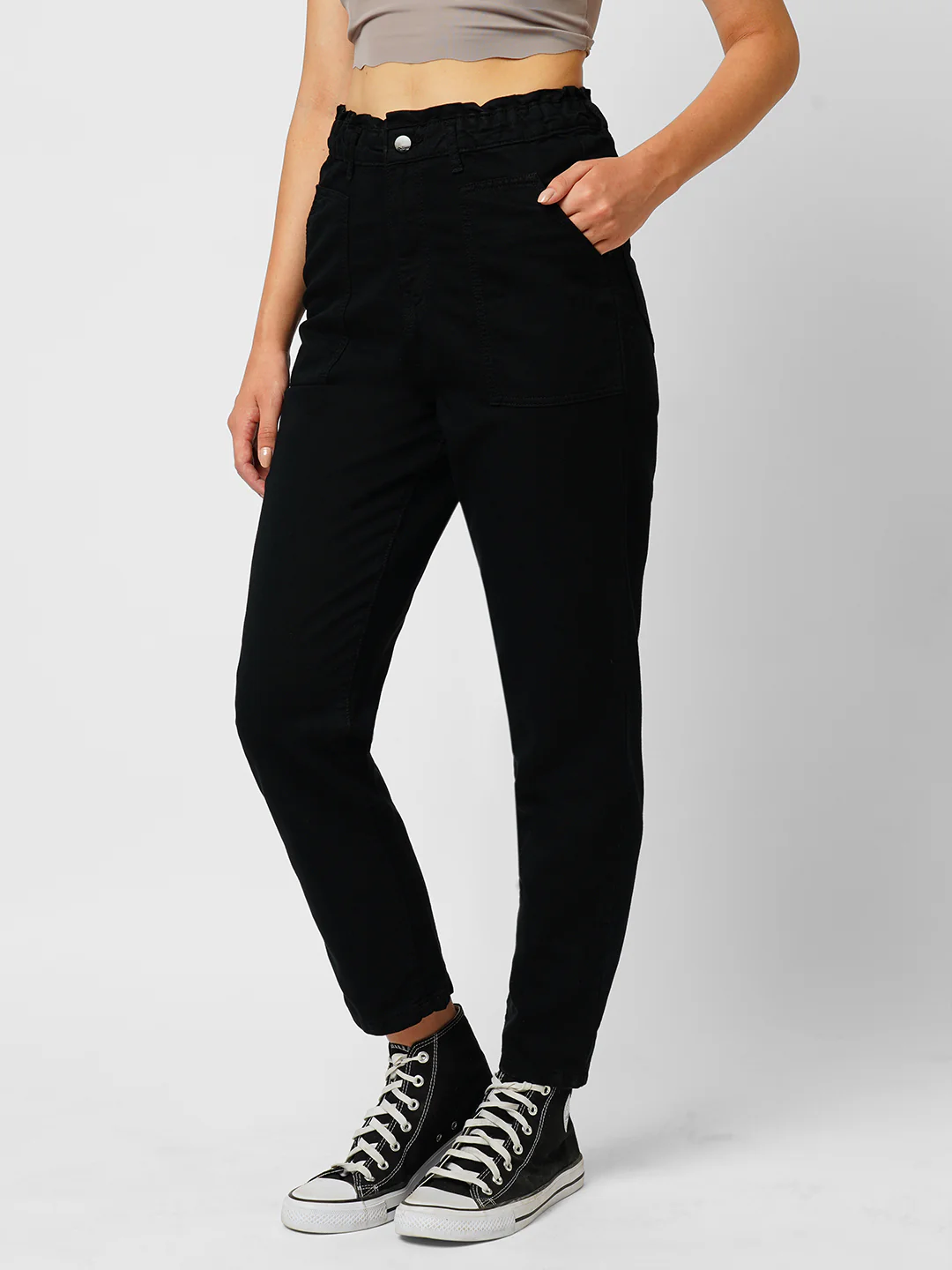 Women Black High-Rise Baggy Fit Jeans - Image 5