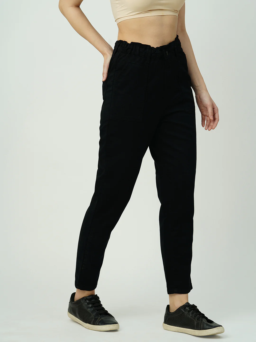 Women Black High-Rise Baggy Fit Jeans - Image 5