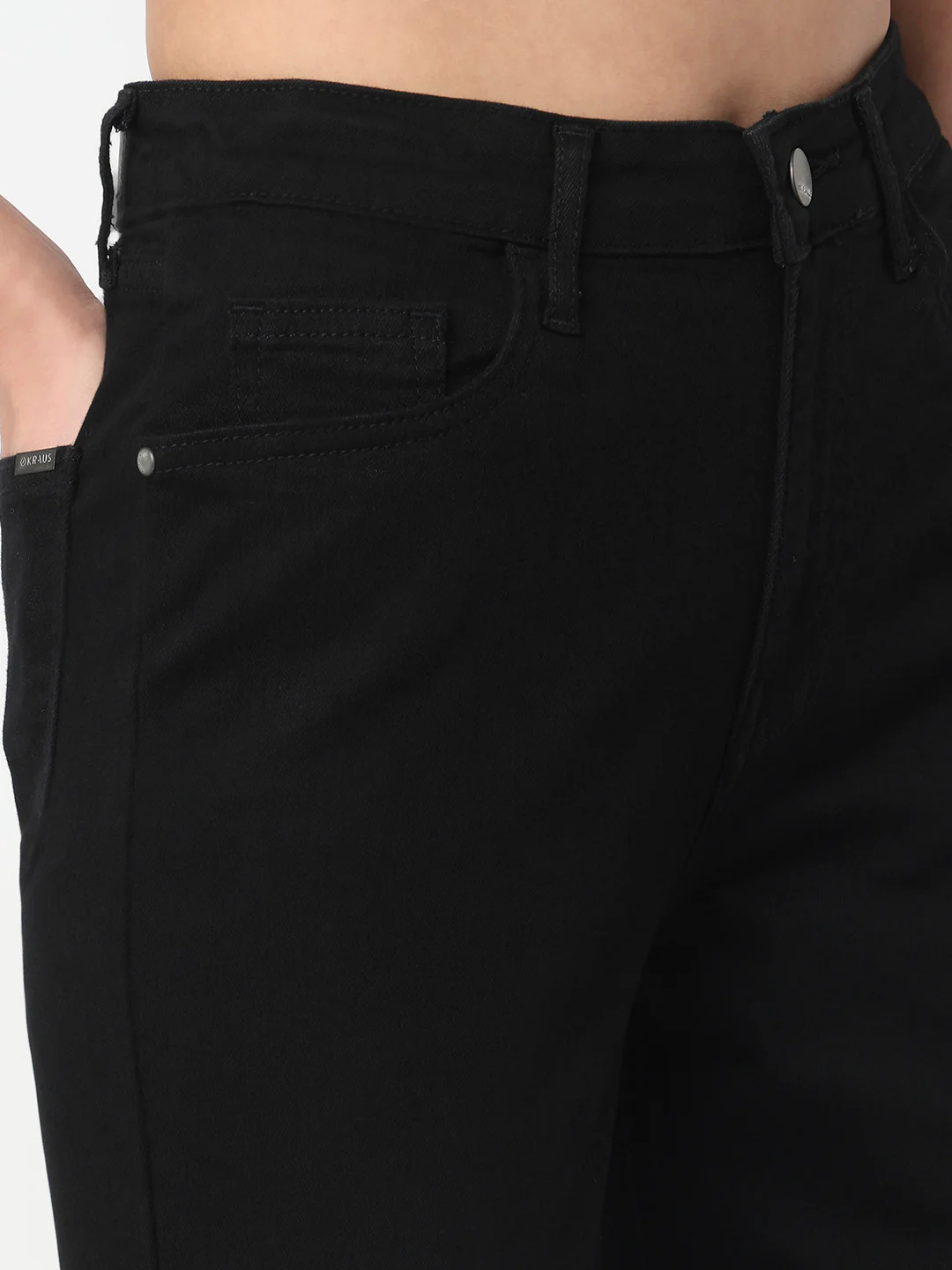 Women Black High-Rise Baggy Jeans - Image 5