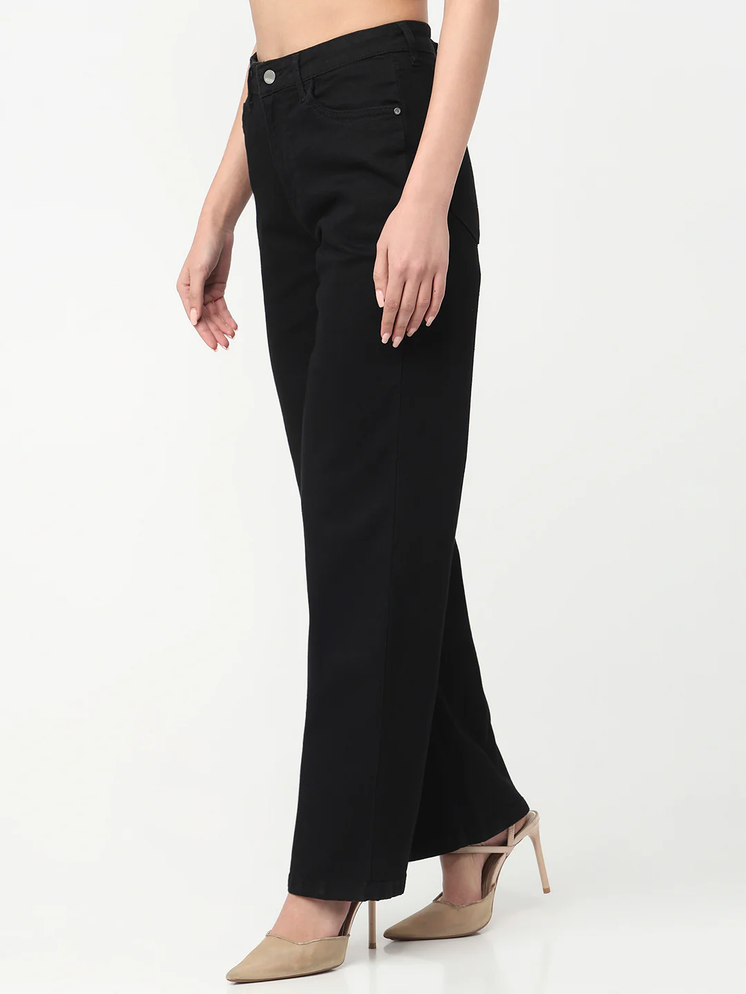 Women Black High-Rise Baggy Jeans - Image 8