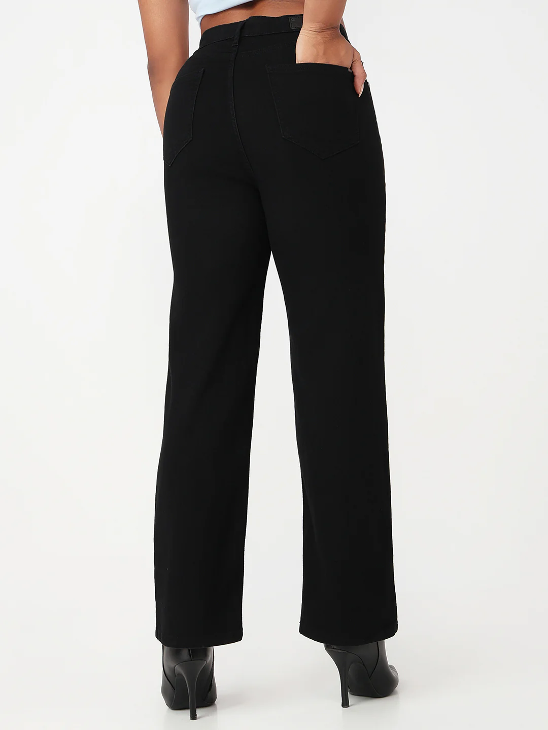 Women Black High-Rise Baggy Jeans - Image 3