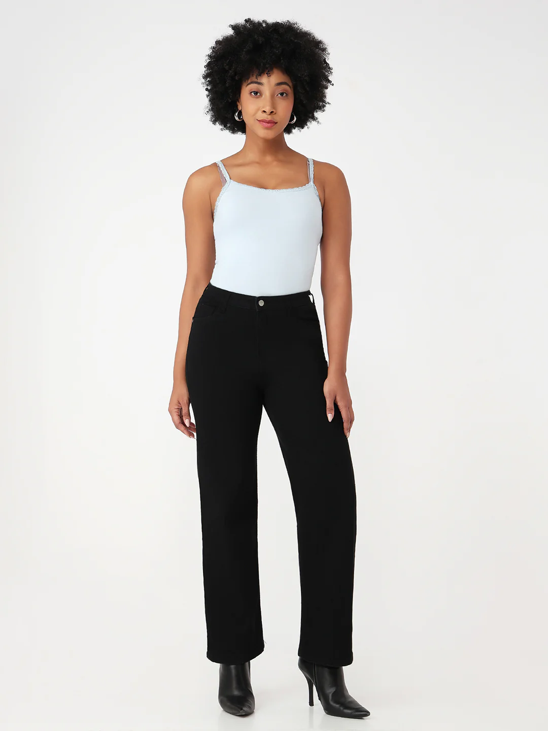 Women Black High-Rise Baggy Jeans - Image 4