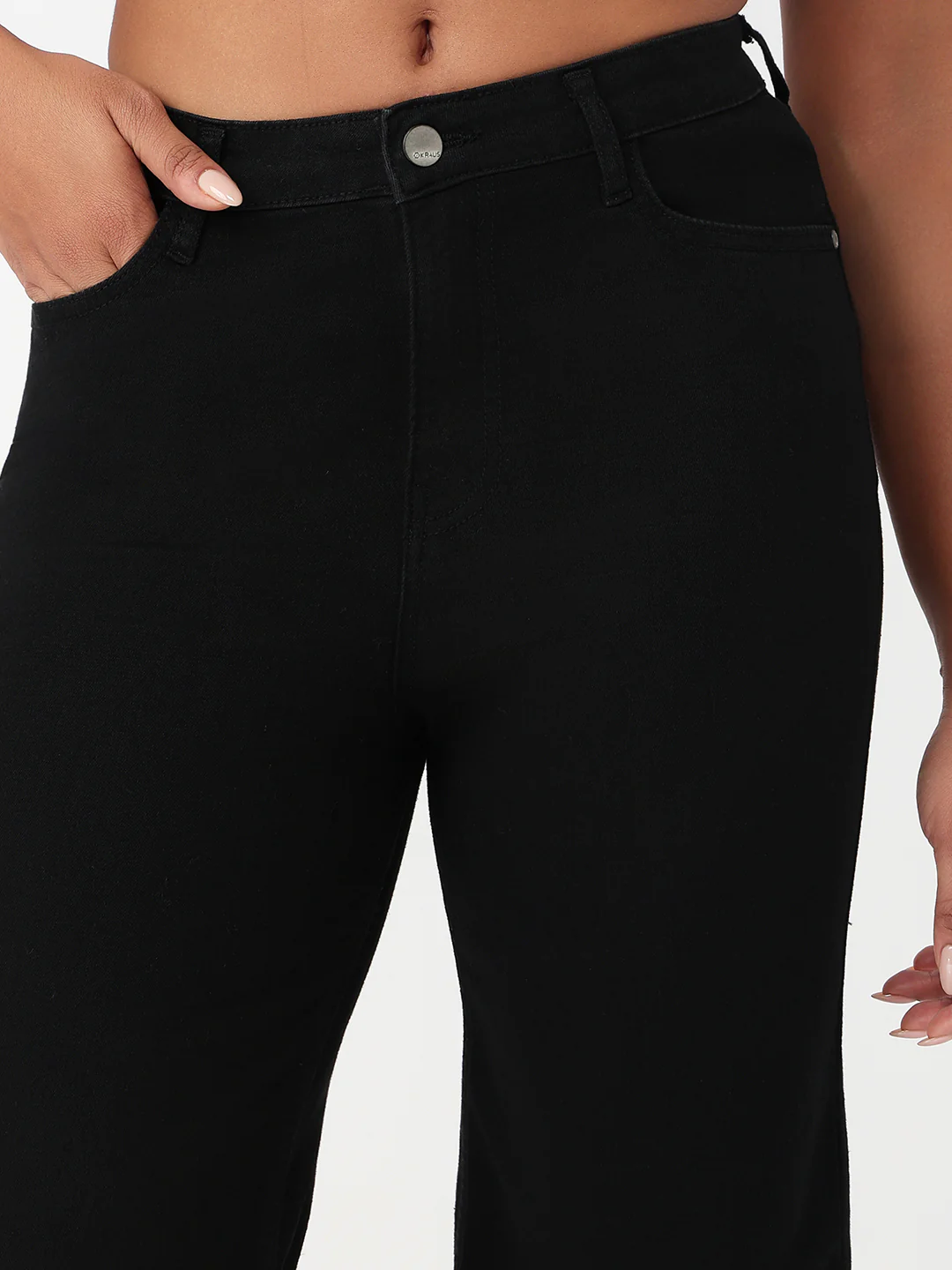 Women Black High-Rise Baggy Jeans - Image 5