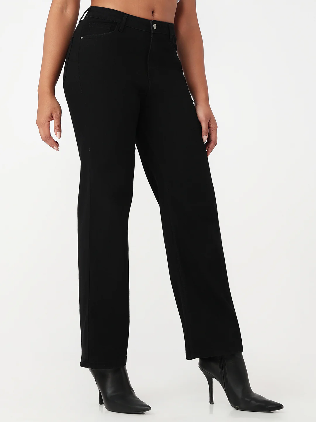 Women Black High-Rise Baggy Jeans - Image 6