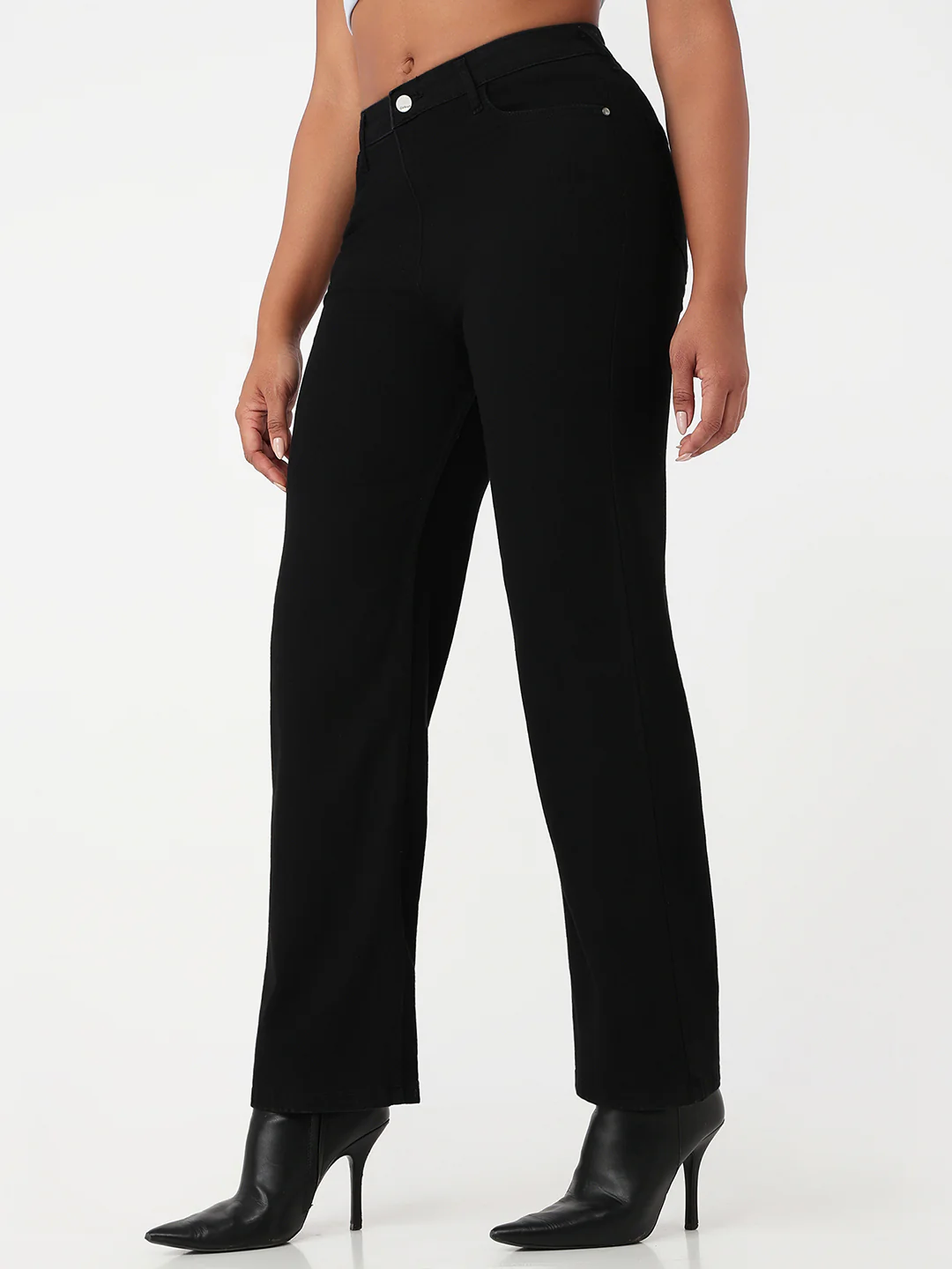 Women Black High-Rise Baggy Jeans - Image 8
