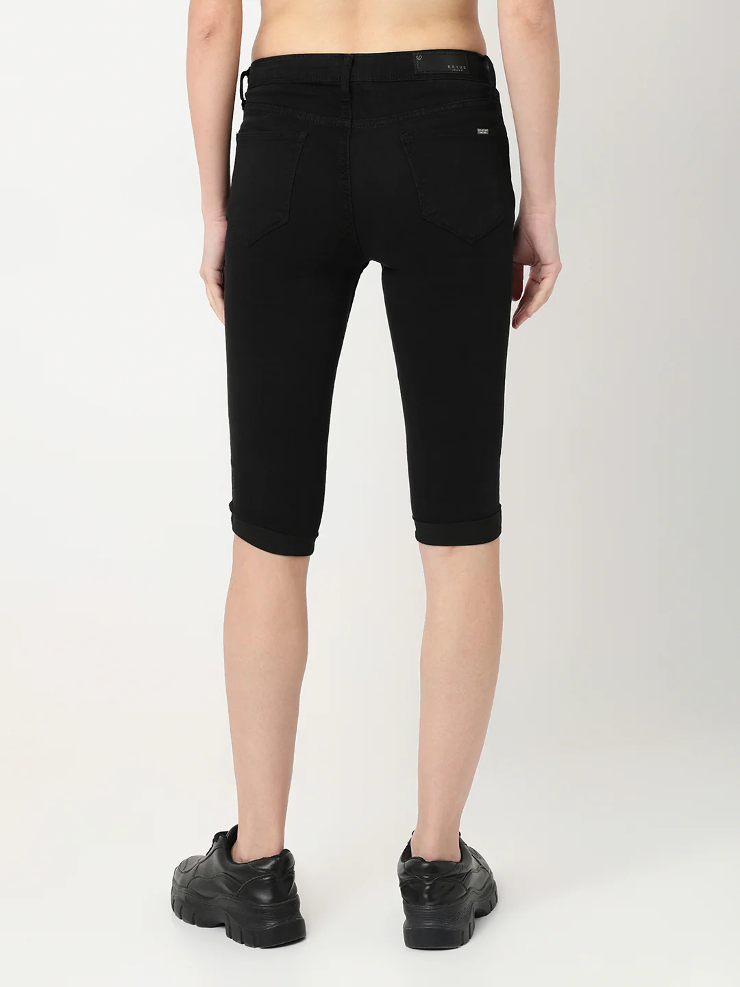 Women Black High-Rise Capri - Image 3