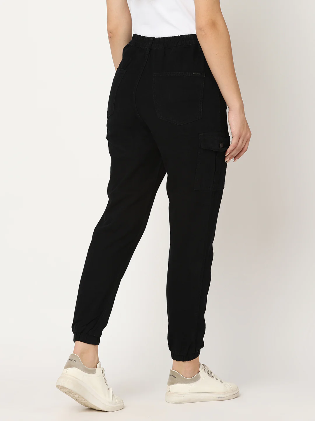 Women Black High-Rise Cargo - Image 3