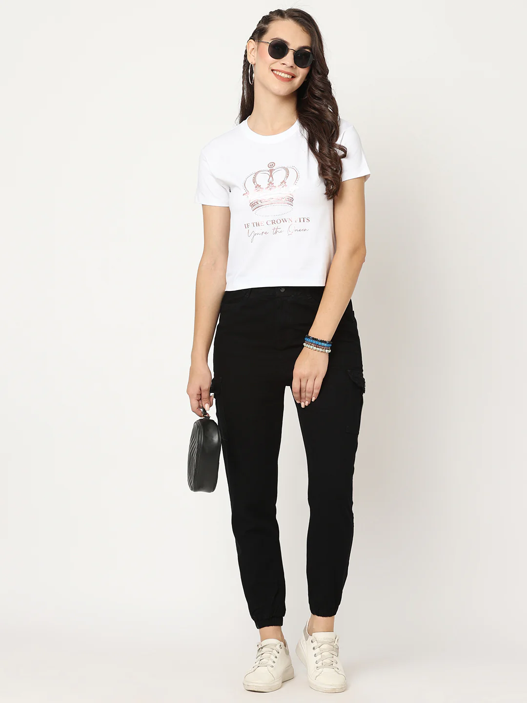 Women Black High-Rise Cargo - Image 4