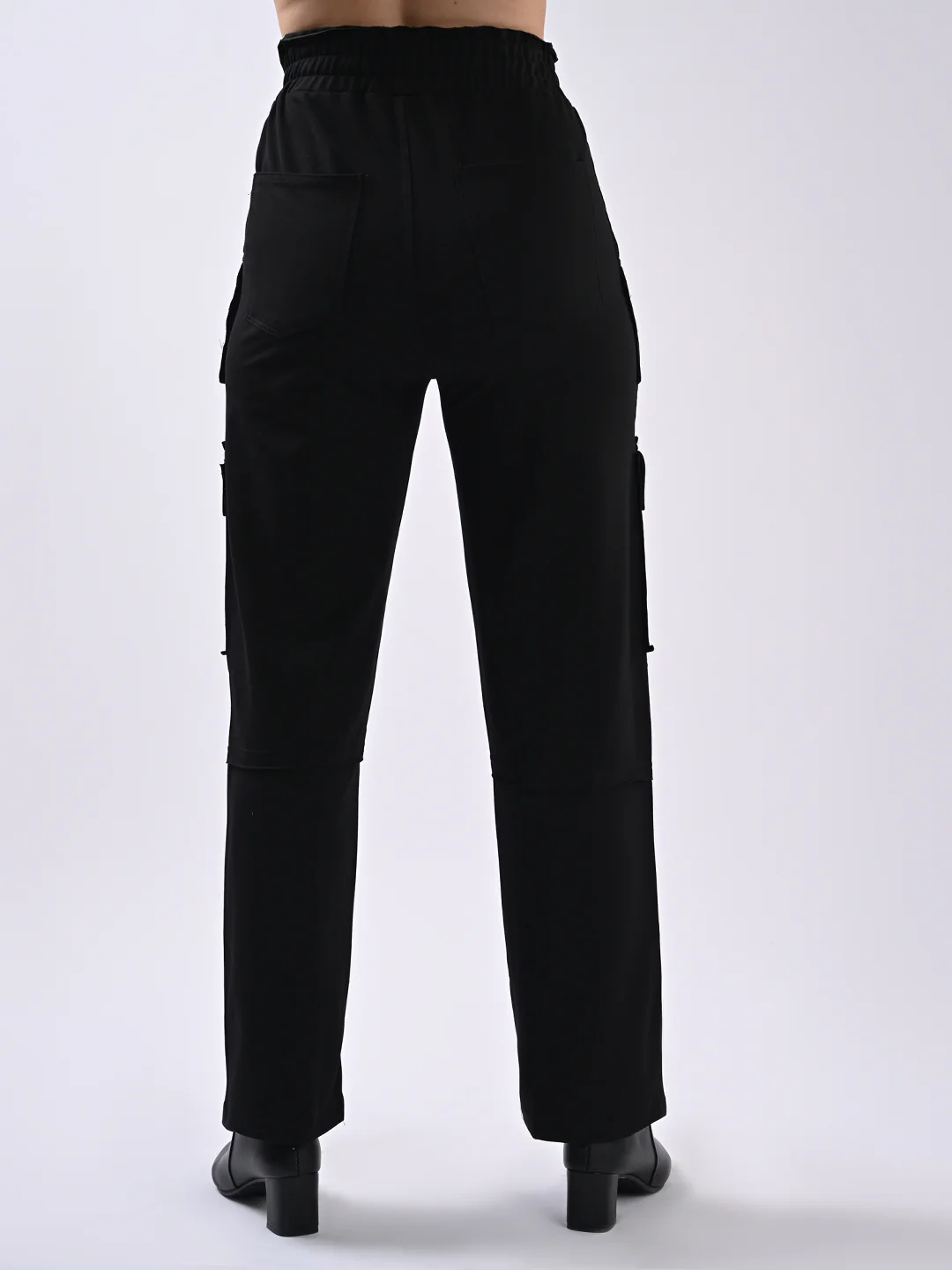 Women Black High-Rise Cargo - Image 3