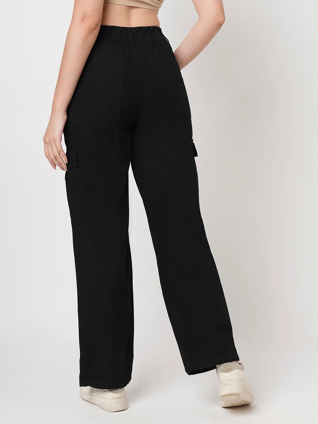 Women Black High-Rise Cargo - Image 3