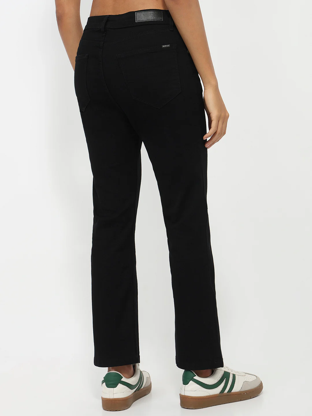 Women Black High-Rise Crop Flare Jeans - Image 3