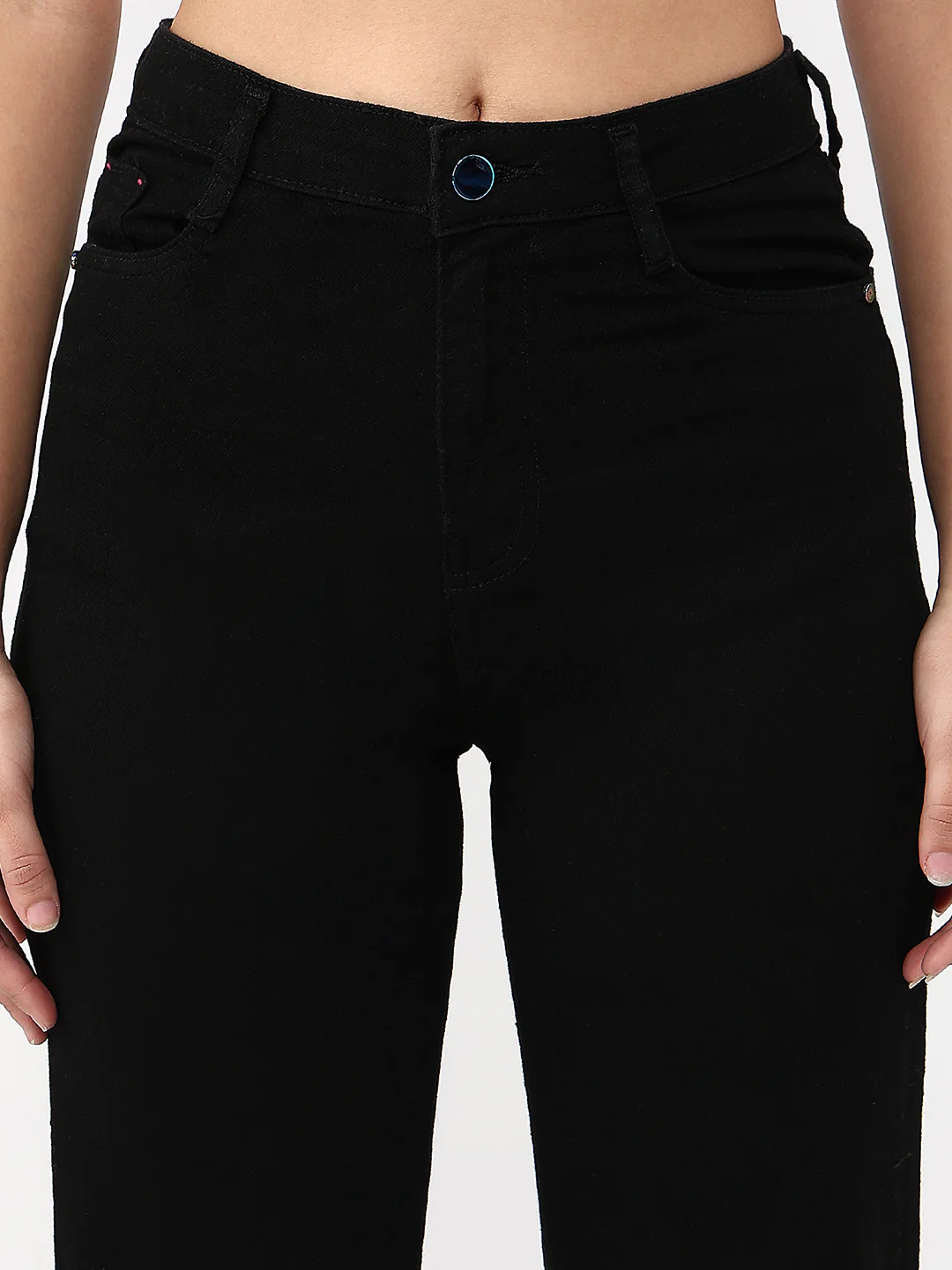 Women Black High-Rise Crop Wide Leg Jeans - Image 4