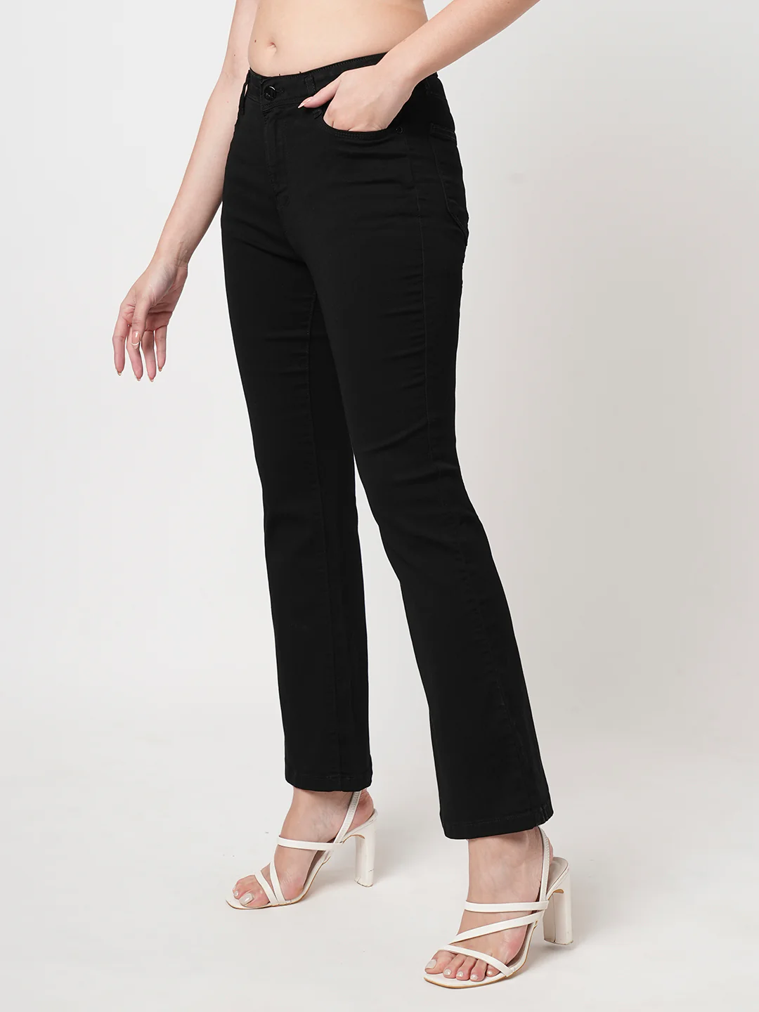 Women Black High-Rise Flare Jeans - Image 5