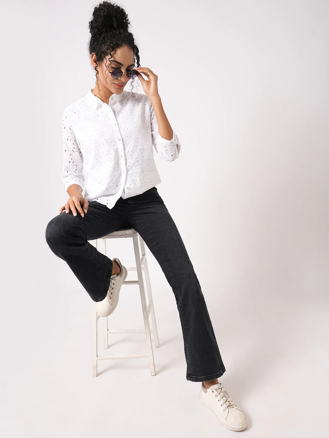 Women Black High-Rise Flare Jeans