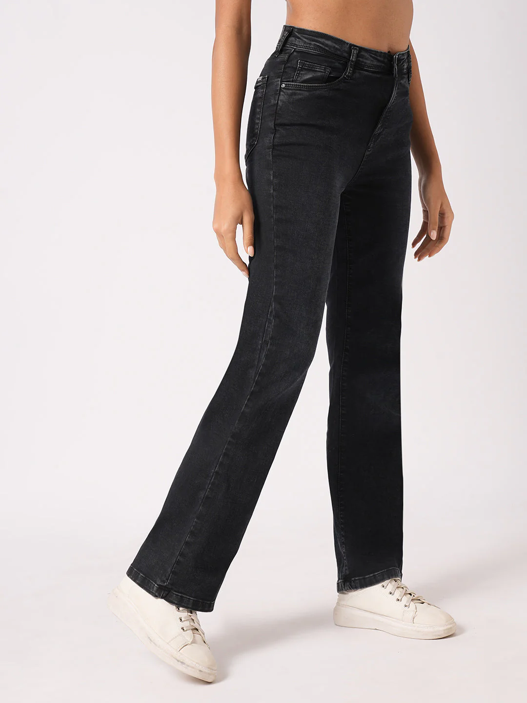 Women Black High-Rise Flare Jeans - Image 5