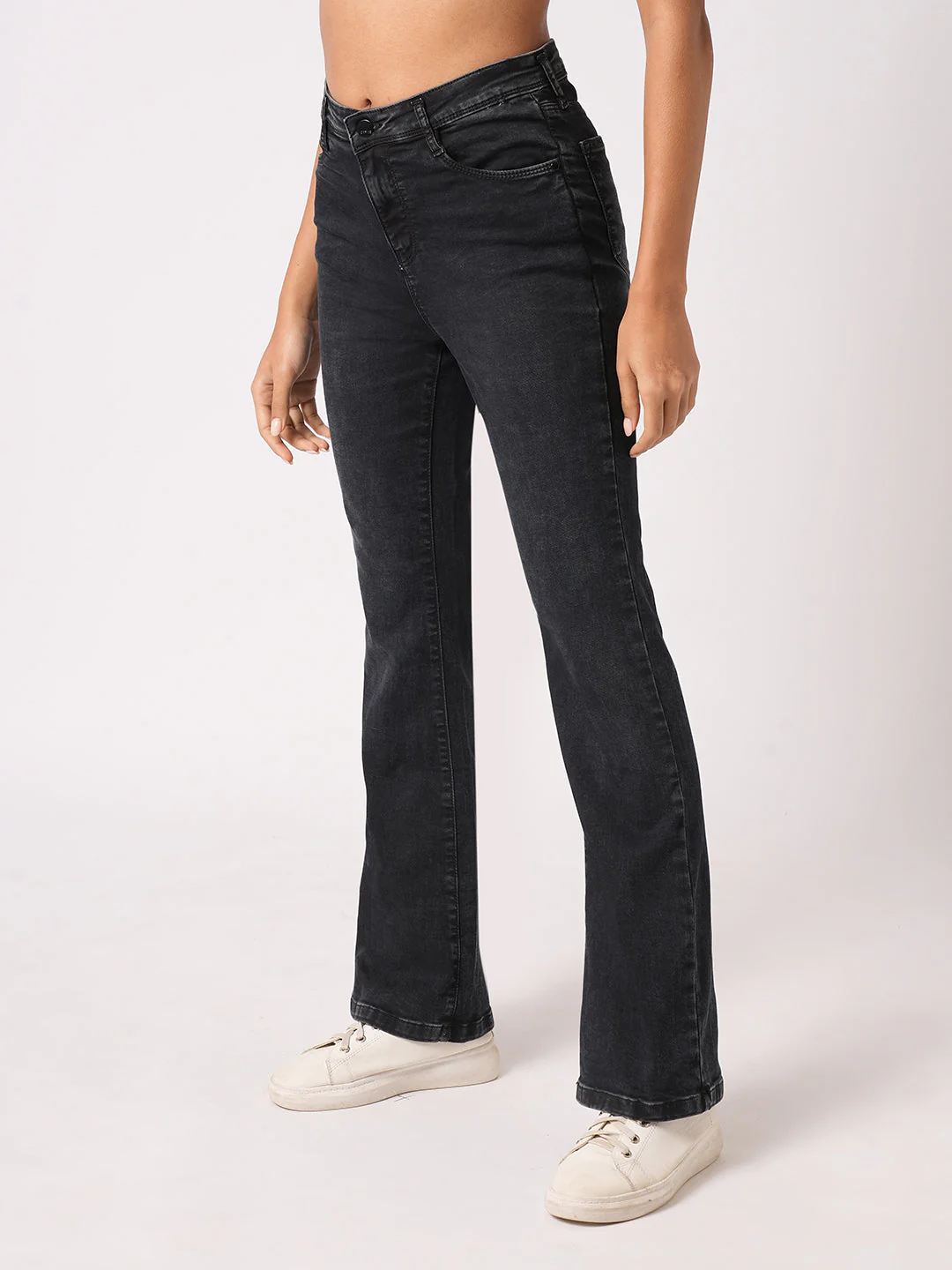 Women Black High-Rise Flare Jeans - Image 7