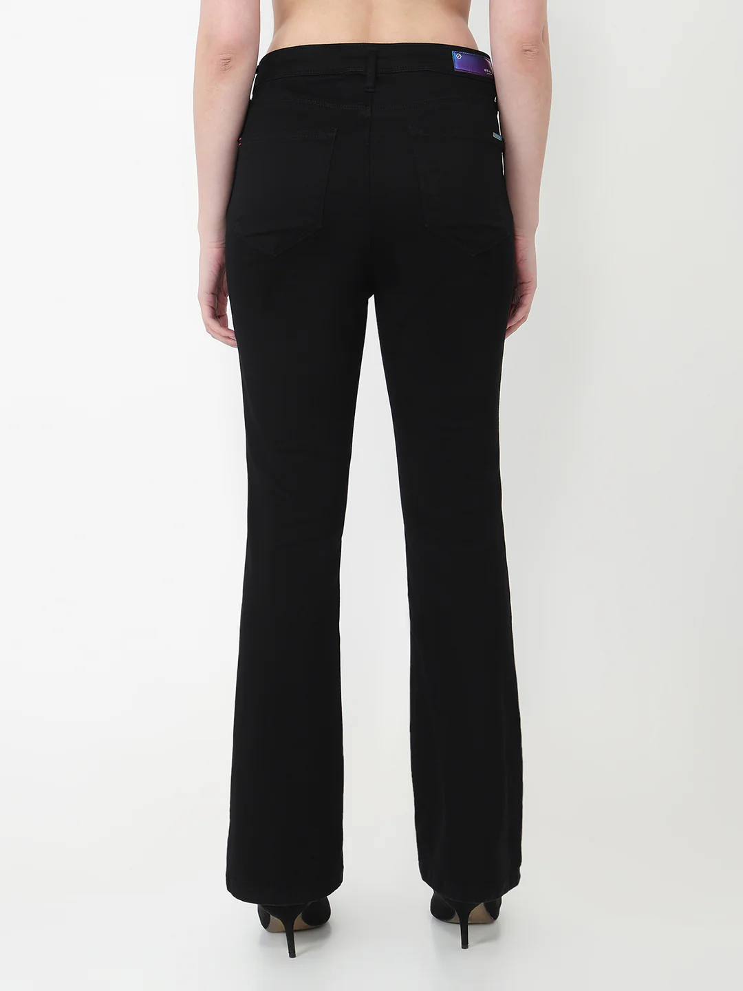 Women Black High-Rise Flare Jeans - Image 3