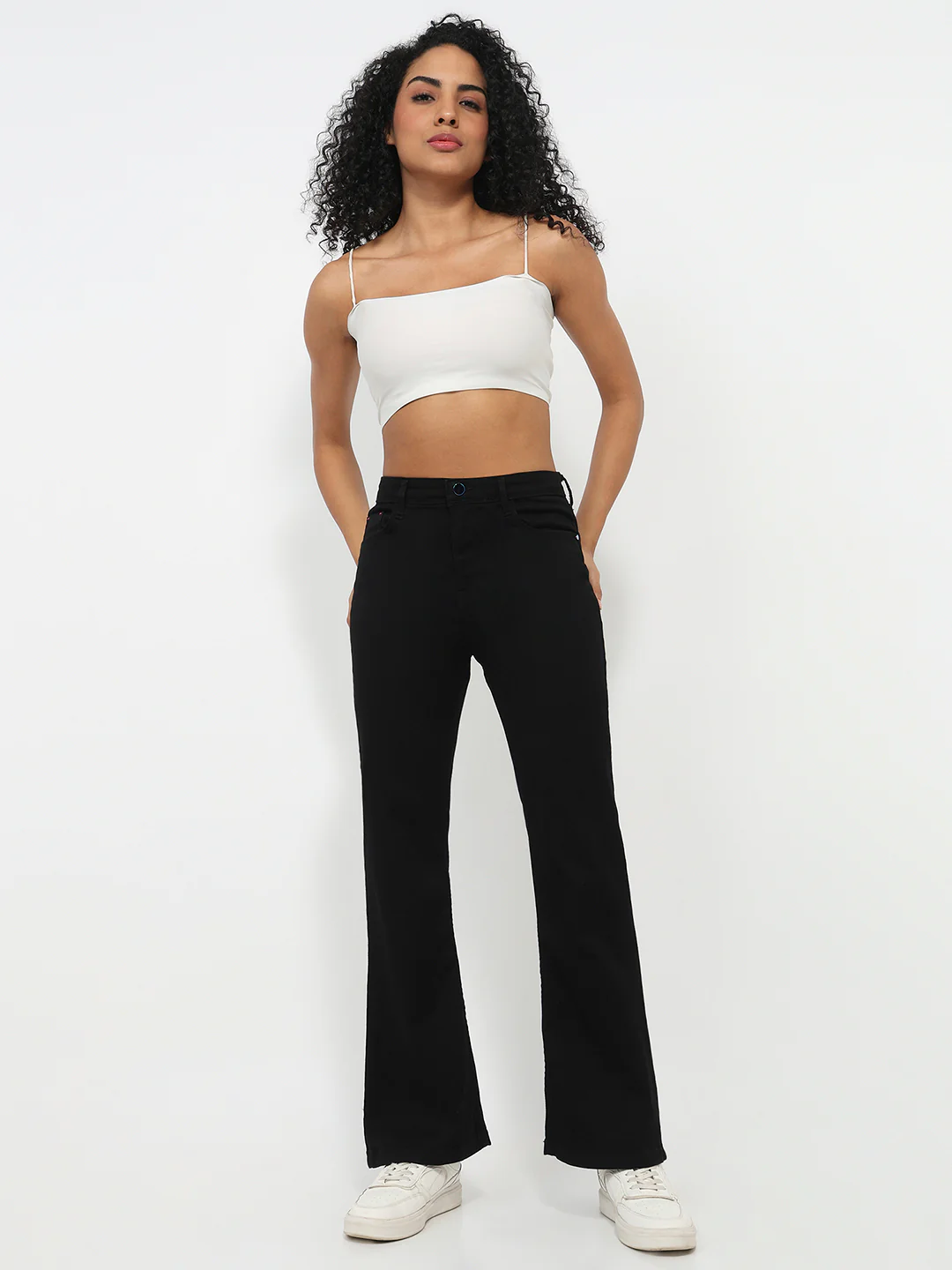 Women Black High-Rise Flare Jeans - Image 4