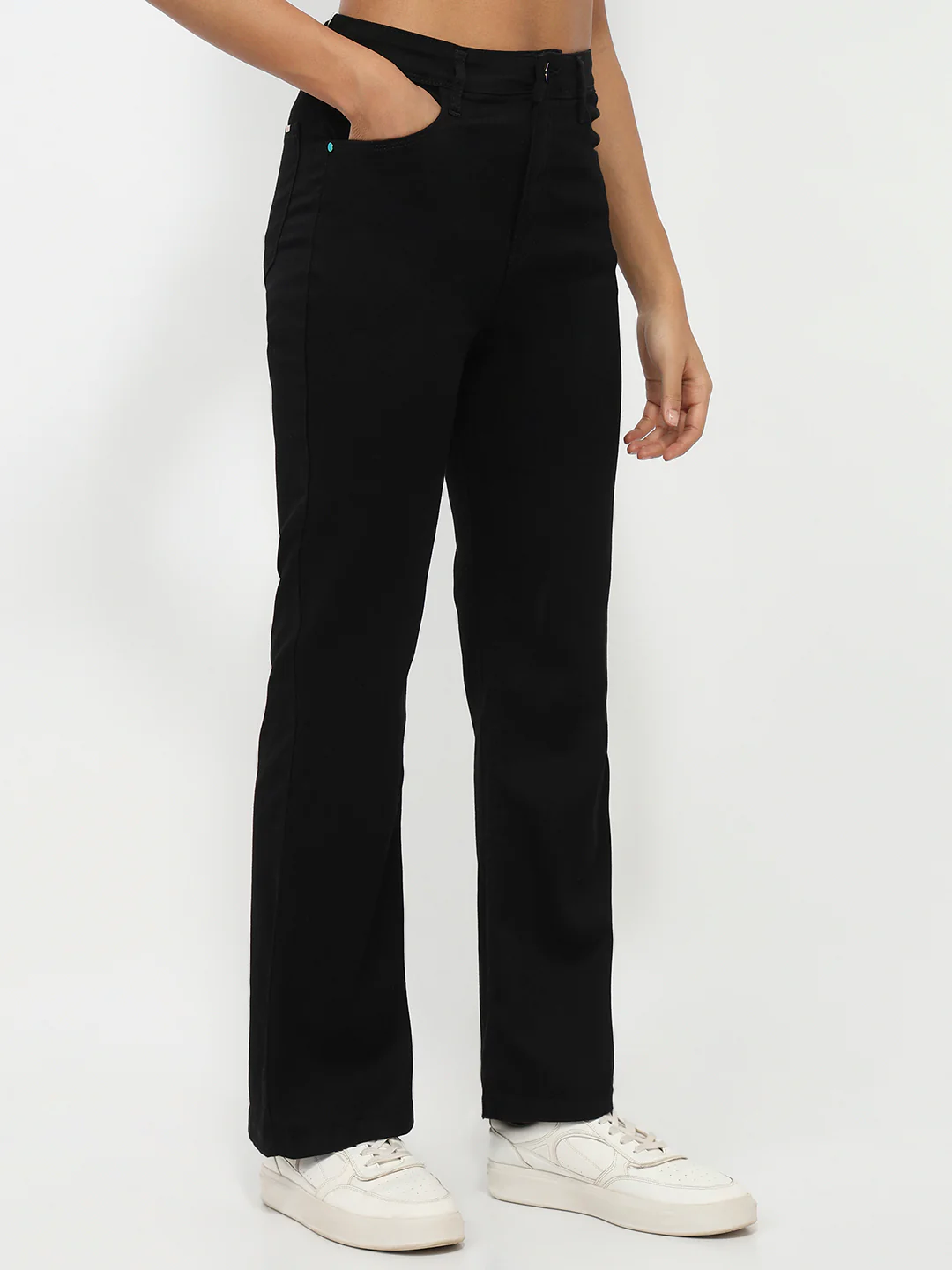 Women Black High-Rise Flare Jeans - Image 6