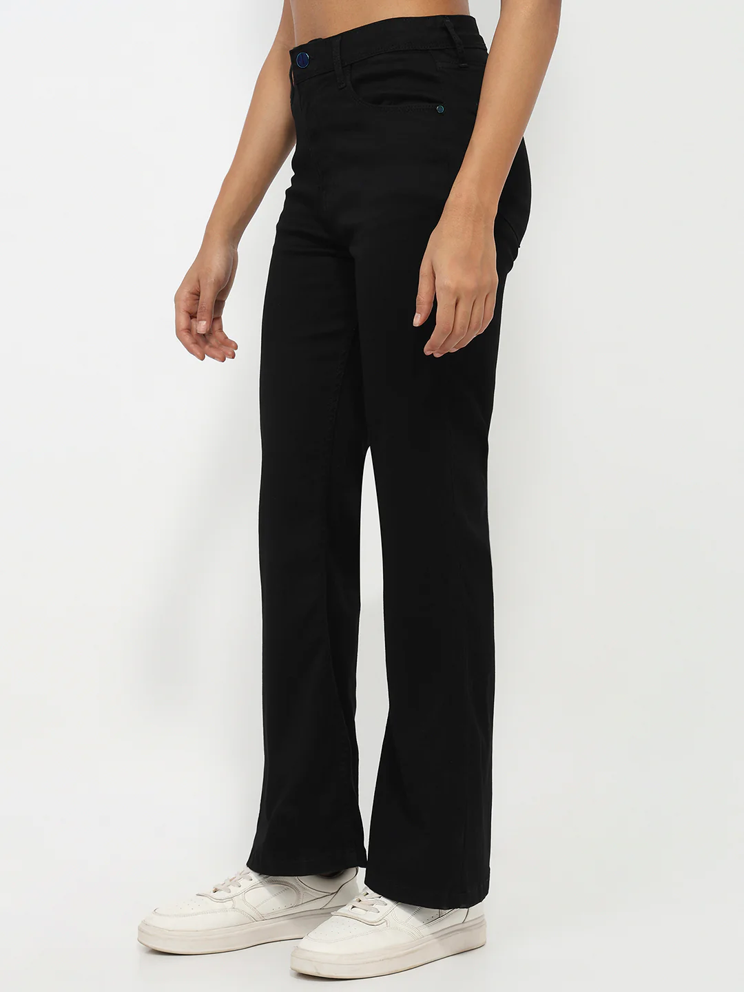 Women Black High-Rise Flare Jeans - Image 8