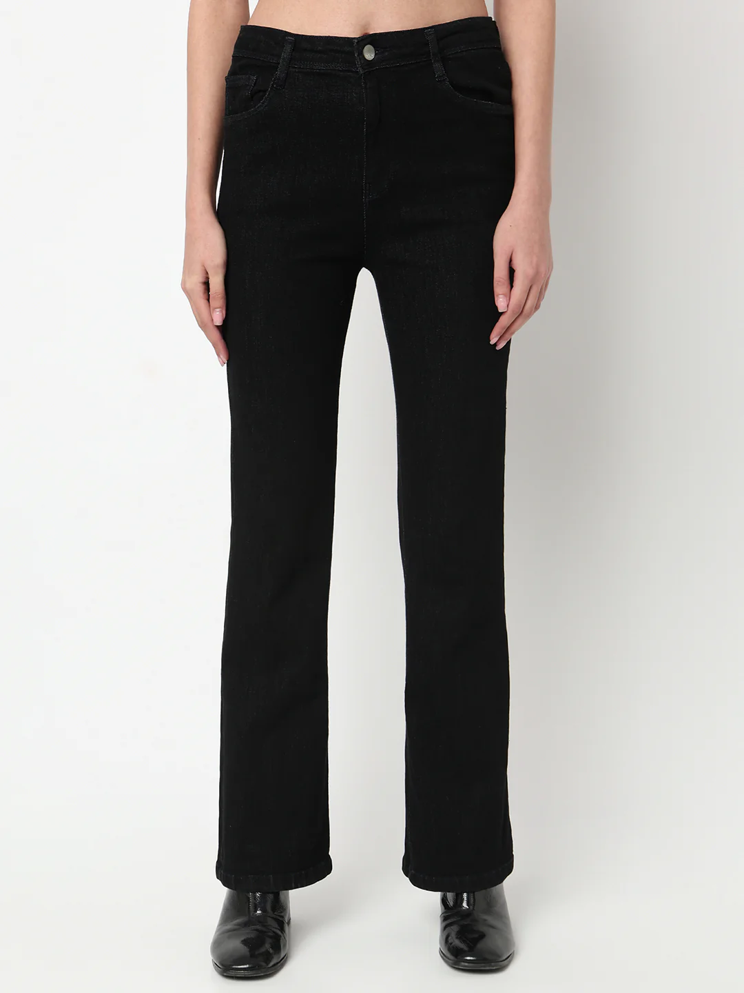 Women Black High-Rise Flare Jeans - Image 2
