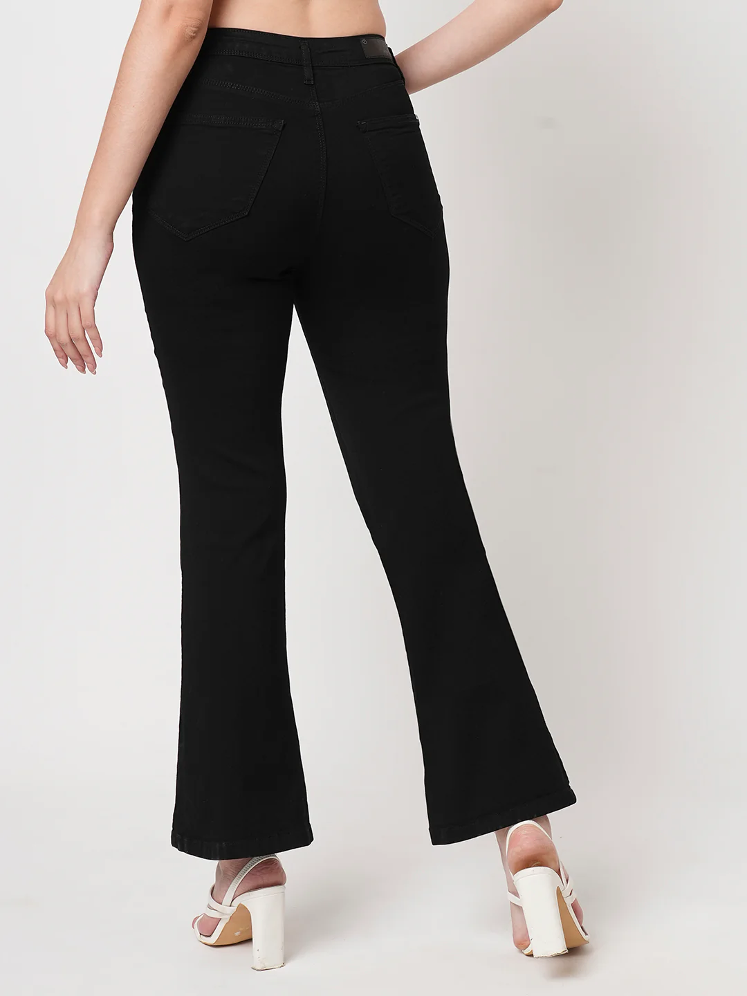 Women Black High-Rise Flare Jeans - Image 3