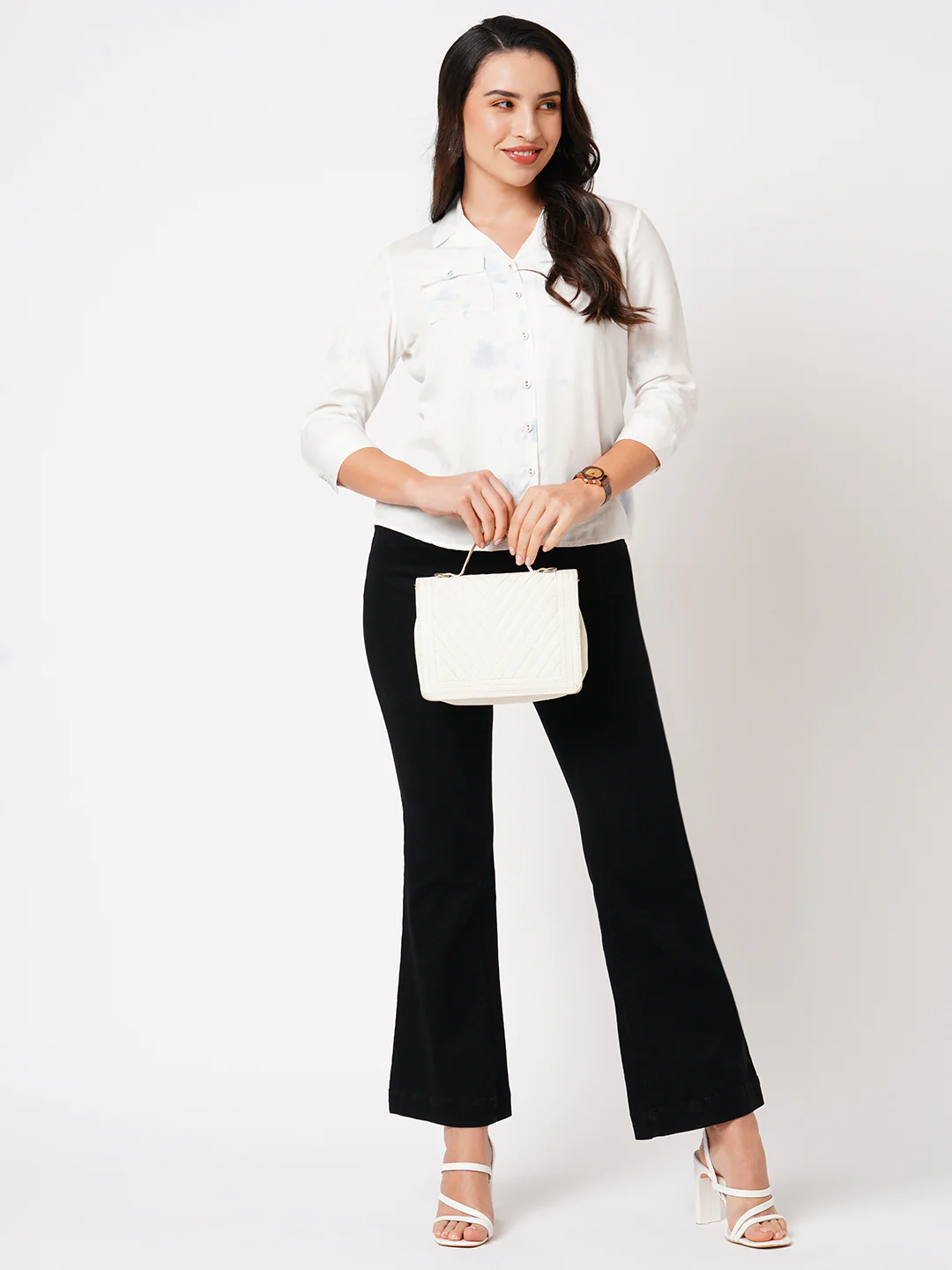 Women Black High-Rise Flare Jeans - Image 4