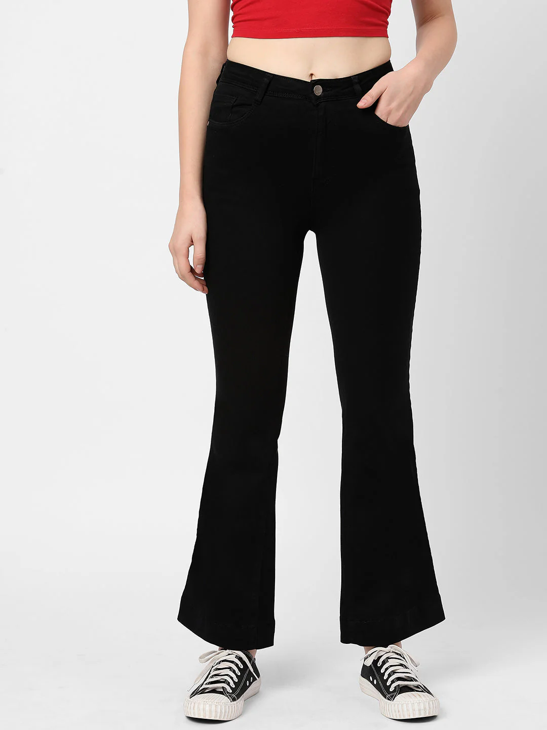 Women Black High-Rise Flare Jeans - Image 2