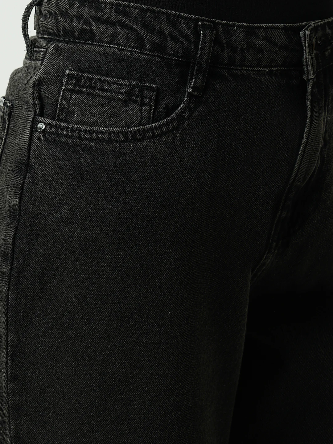 Women Black High-Rise Loose Straight Jeans - Image 5