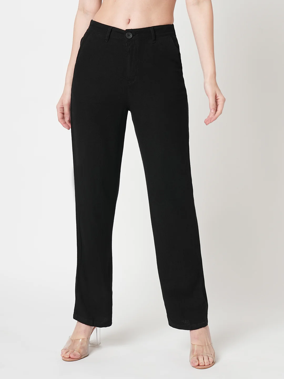 Women Black High-Rise Loose Straight Jeans - Image 2