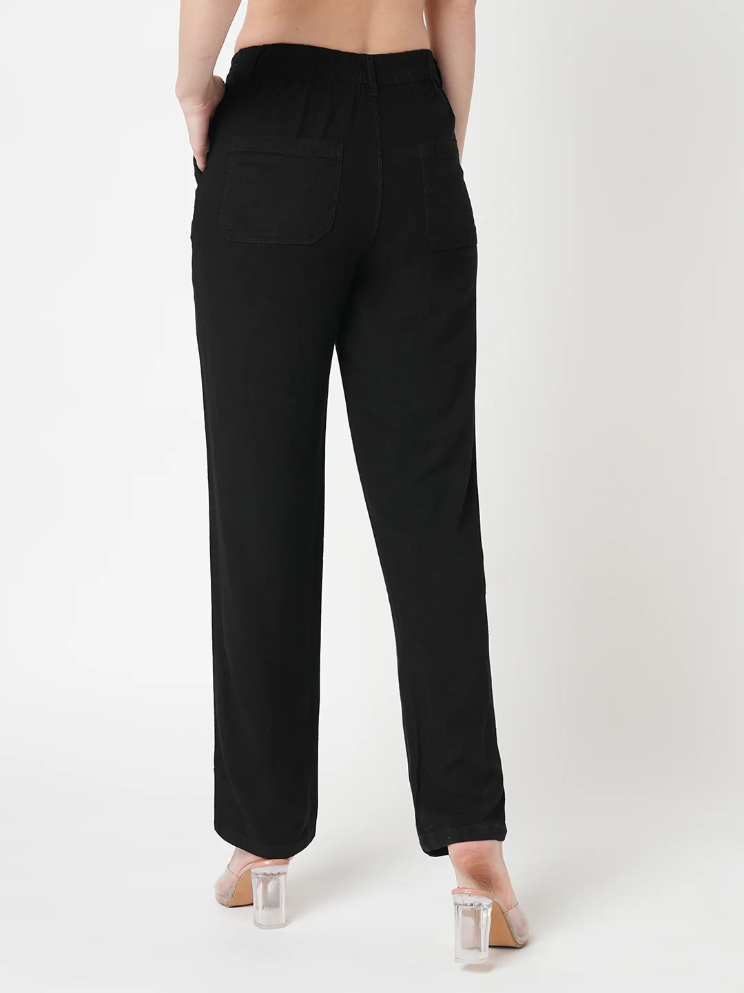 Women Black High-Rise Loose Straight Jeans - Image 3