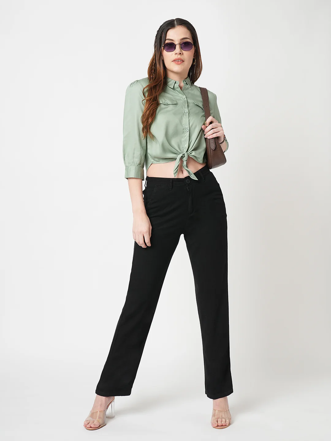 Women Black High-Rise Loose Straight Jeans - Image 4