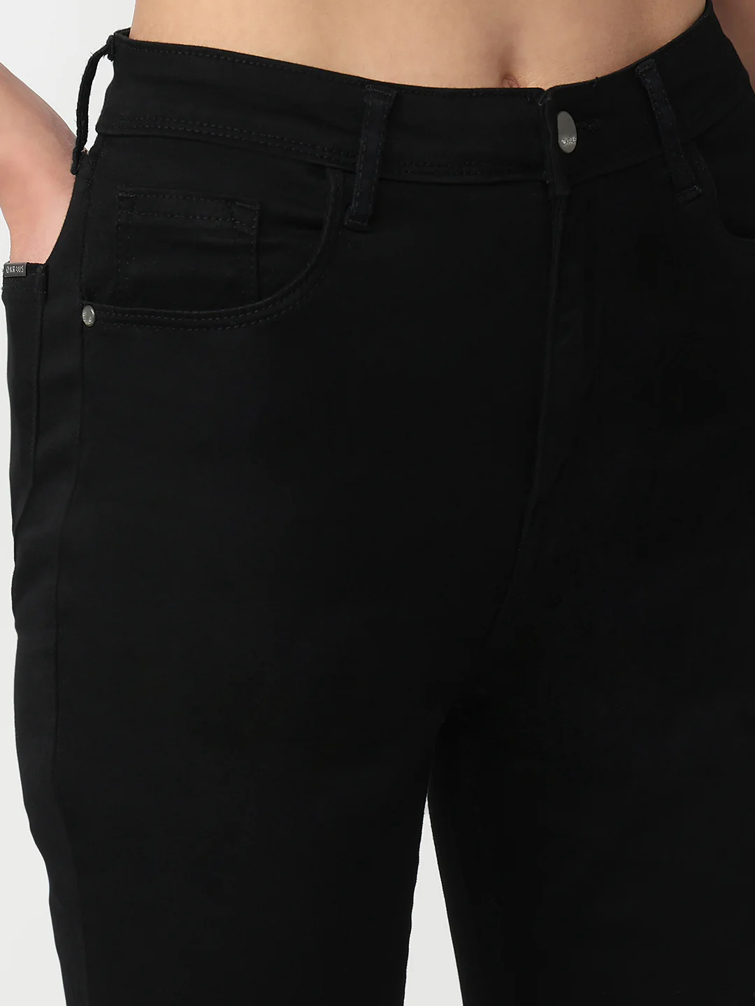 Women Black High-Rise Mini Flare Jeans - Image 5