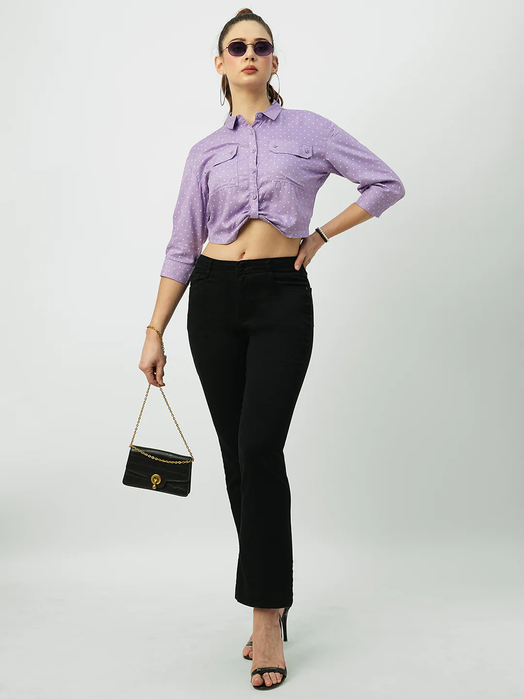 Women Black High-Rise Mini Flare Jeans - Image 5