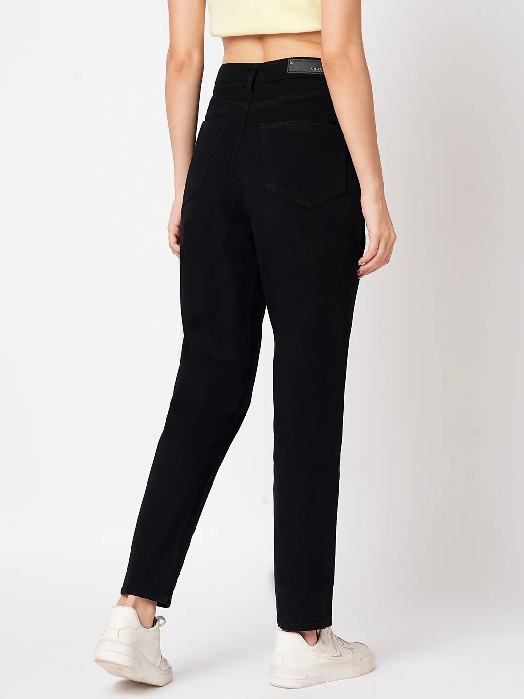 Women Black High-Rise Mom Fit Jeans - Image 3