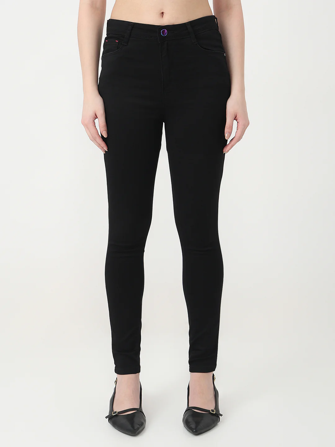 Women Black High-Rise Skinny Jeans - Image 2