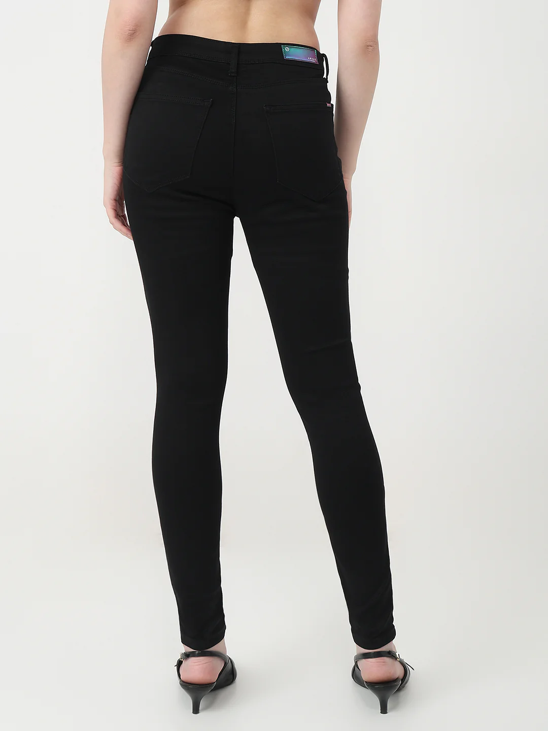 Women Black High-Rise Skinny Jeans - Image 3