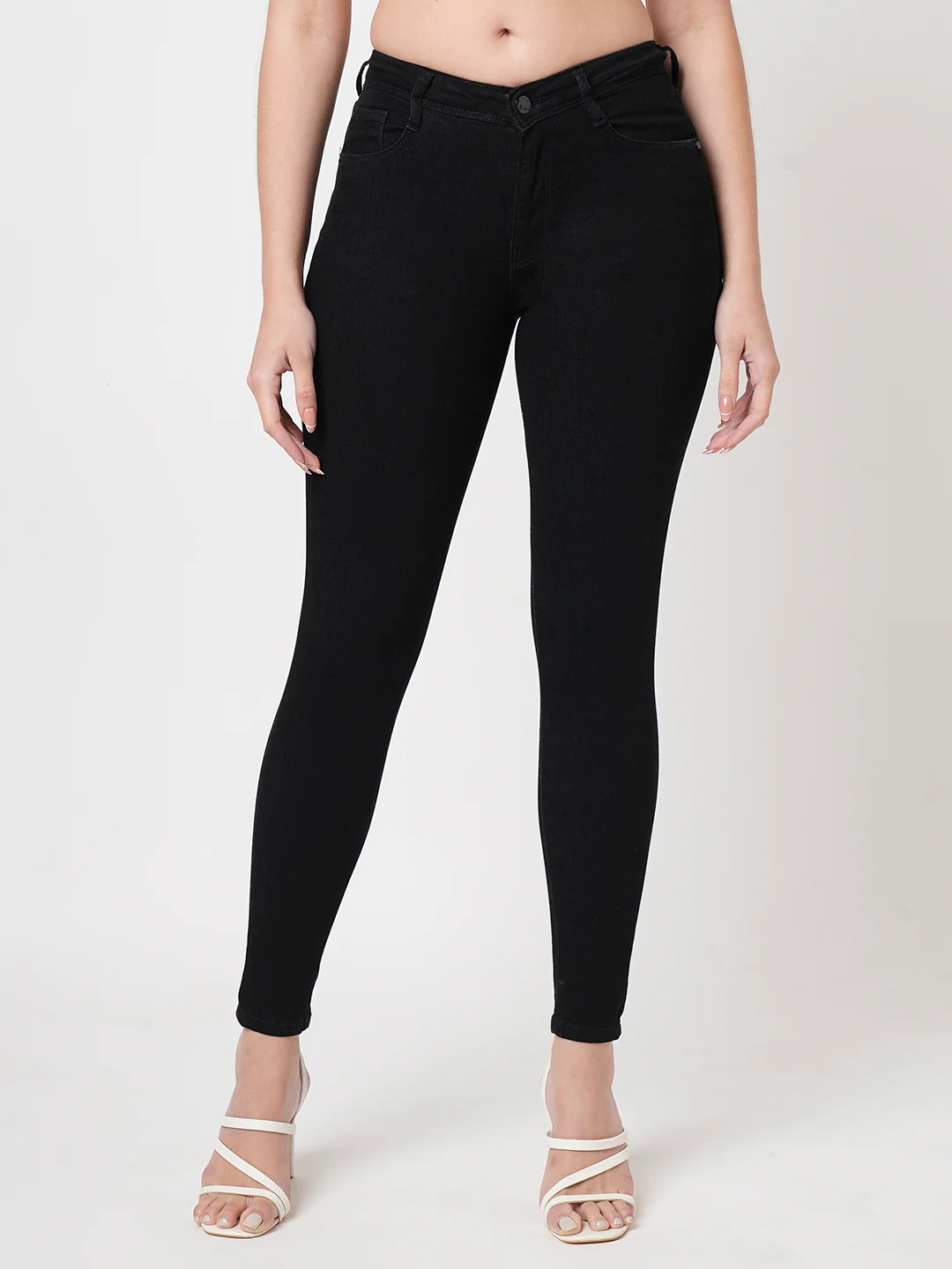 Women Black High-Rise Skinny Jeans - Image 2