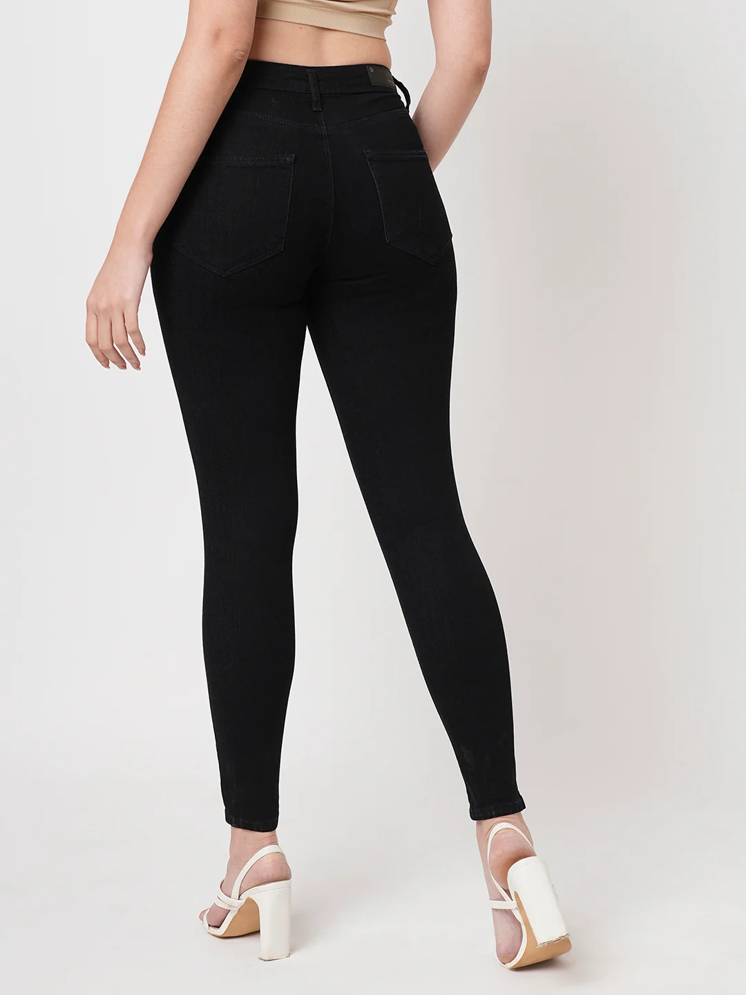Women Black High-Rise Skinny Jeans - Image 3