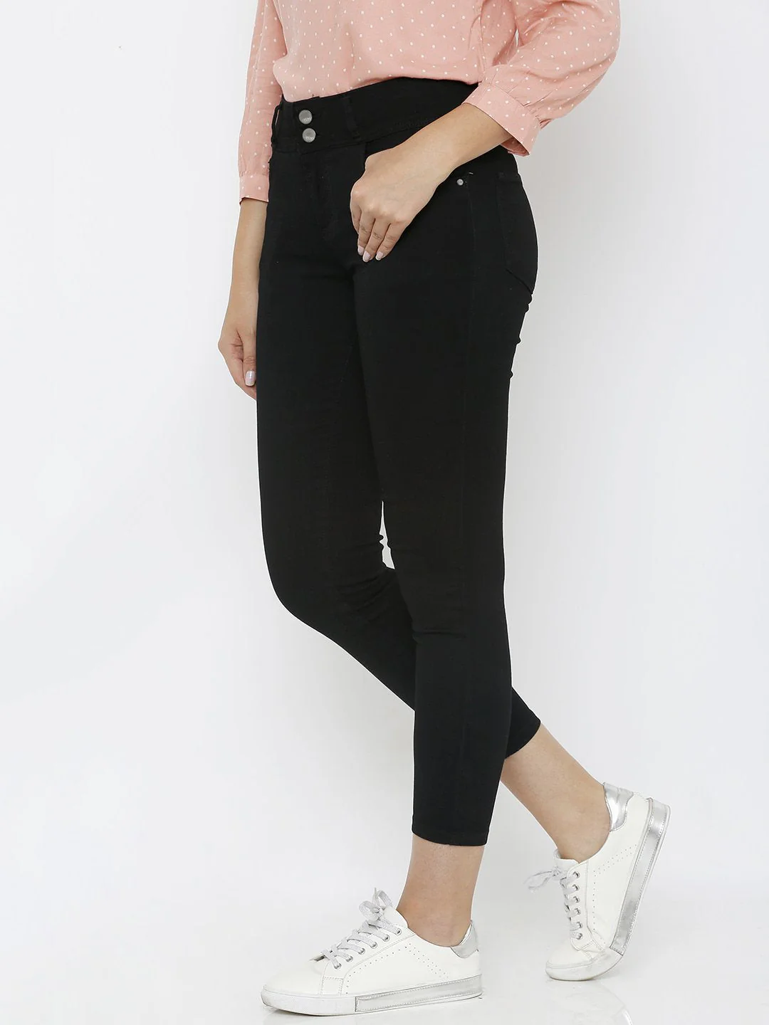 Women Black High-Rise Skinny Jeans - Image 5